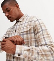 New Look Off White Check Long Sleeve Overshirt